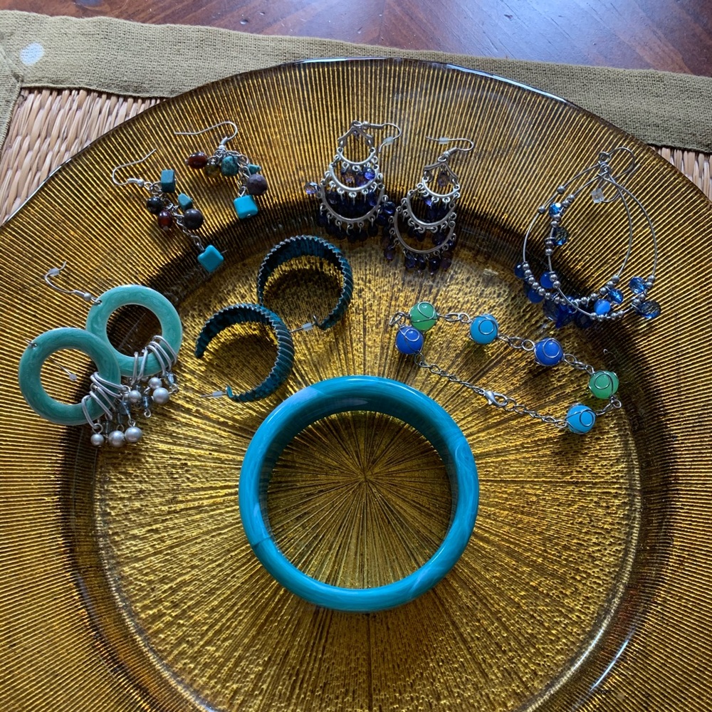 Earrings and 1 Bebe bracelet